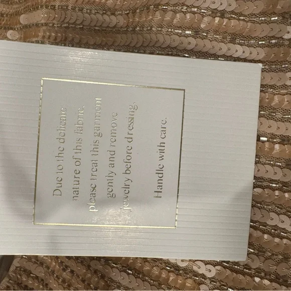 Mac Duggal Metallic Minidress Nude Size 10 Cocktail Collection EUC - Picture 9 of 10